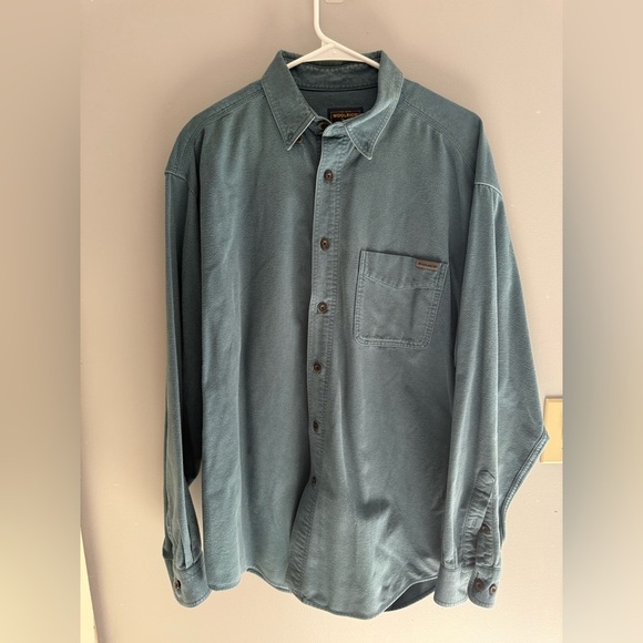 Woolrich Mens Blue Sportsman Chamois Flannel Camp Shirt SZ XL Faded Chore Work - Picture 1 of 7